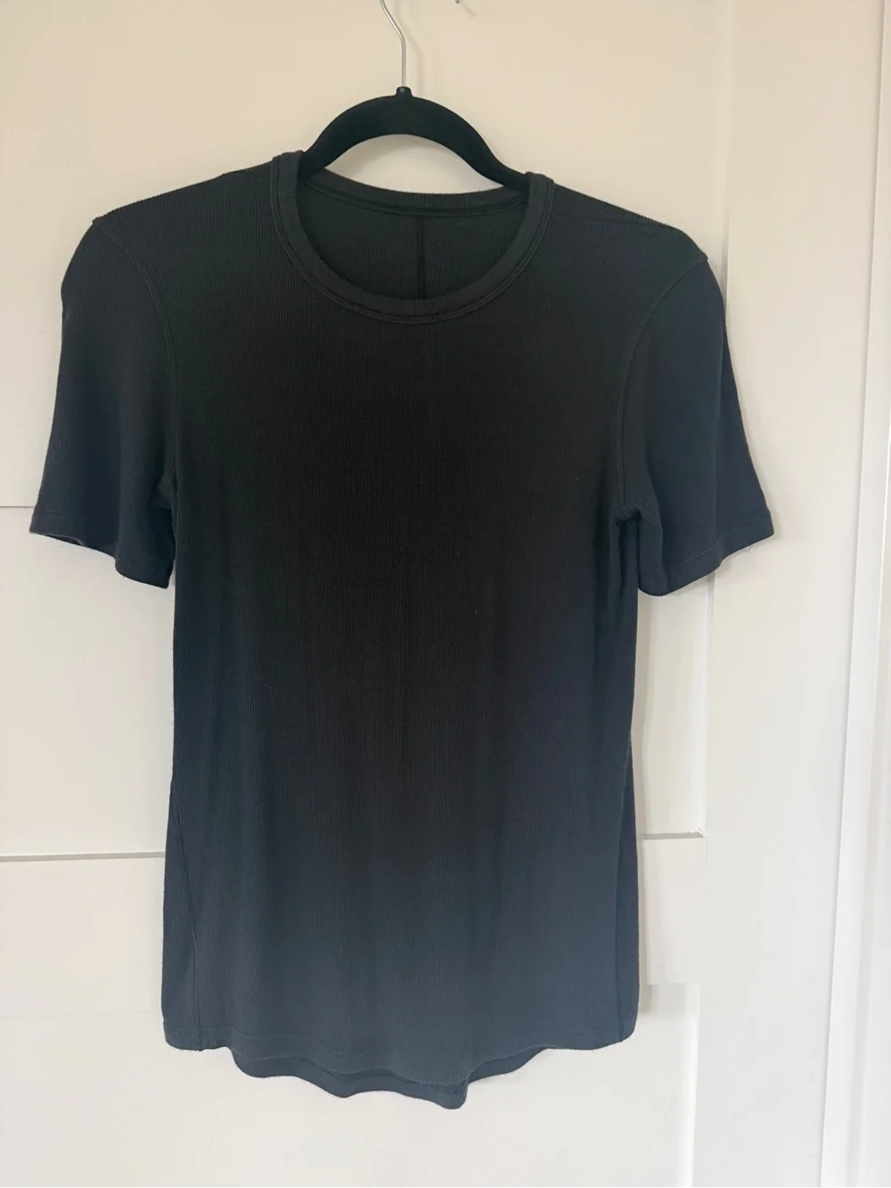 Lululemon Hold Tight Black Ribbed Short Sleeve Shirt Women’s
